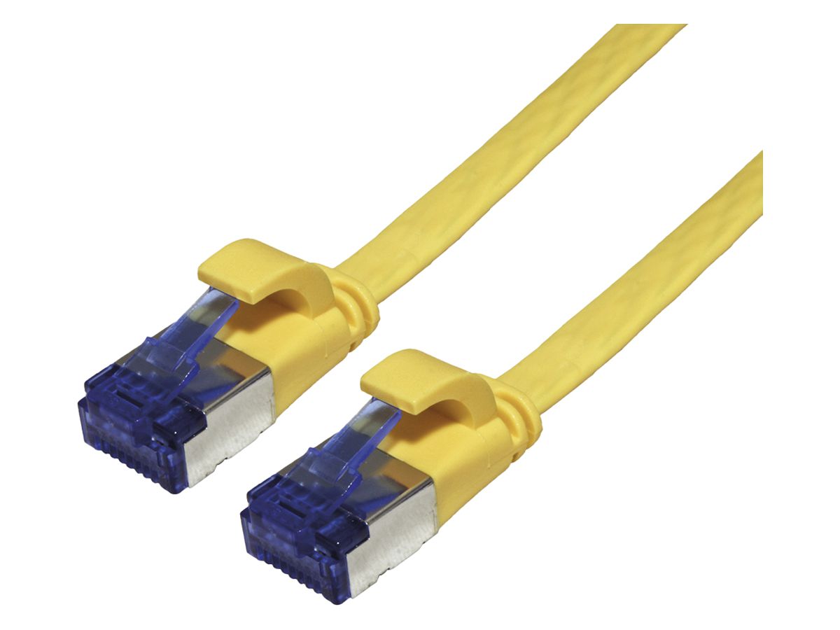 Patchkabel RJ45 VALUE Kat.6A U/FTP AWG32 PVC flach gelb 1m