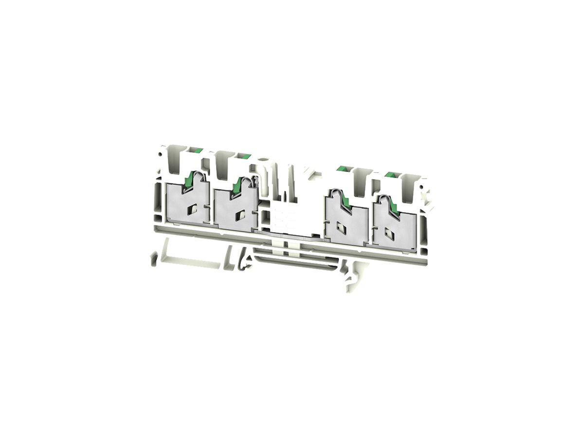 Durchgangs-Reihenklemme WM S4C 4mm² 32A 1000V SNAP IN 4×1 TH35 ws