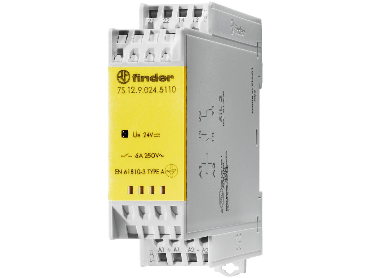 Relaismodul Finder mit zwangsgeführten Kontakten, 1 S und 1 Ö, 6A, 24VDC