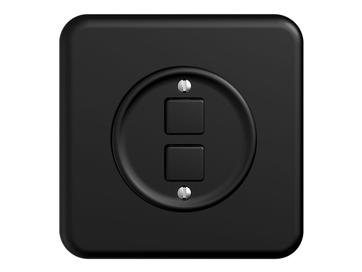 UP-Taster KNX STANDARDdue 2×mit LED RGB, mit Temperaturfühler, schwarz
