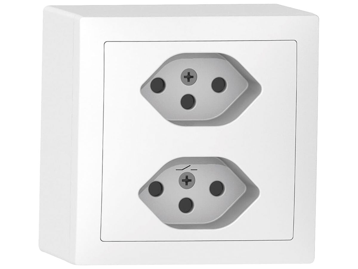 AP-Steckdose Sidus 2×T13S weiss