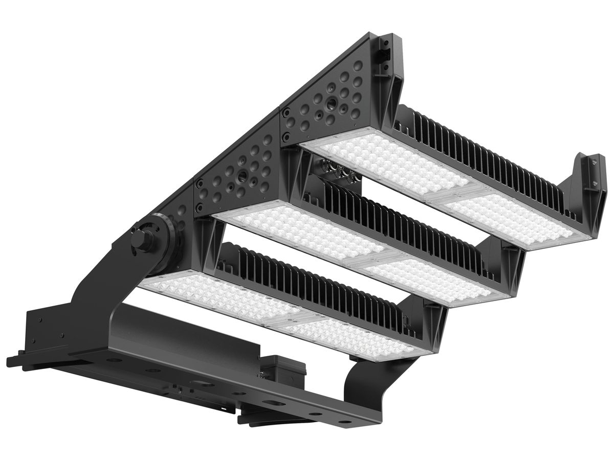 LED-Strahler DOTLUX HLFsport 1200W 146660lm 4000K IP66 80×12° 1-10V schwarz