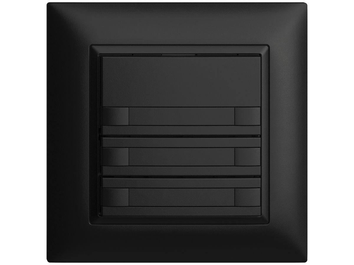 UP-Taster KNX 6-fach EDIZIOdue schwarz RGB ohne LED mit Papiereinlage