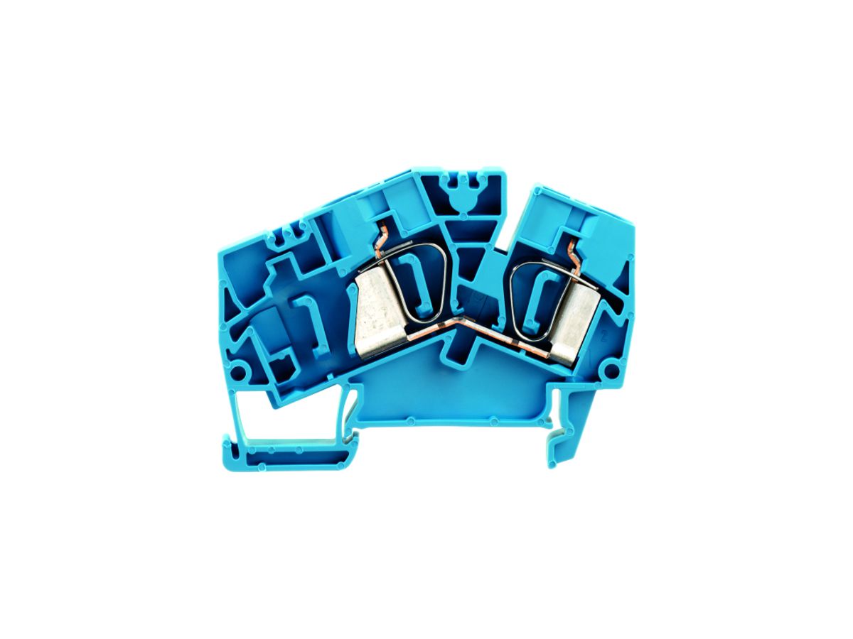 Durchgangs-Reihenklemme Weidmüller ZDU 6-2/2AN Zugfeder 6mm² TS35 blau