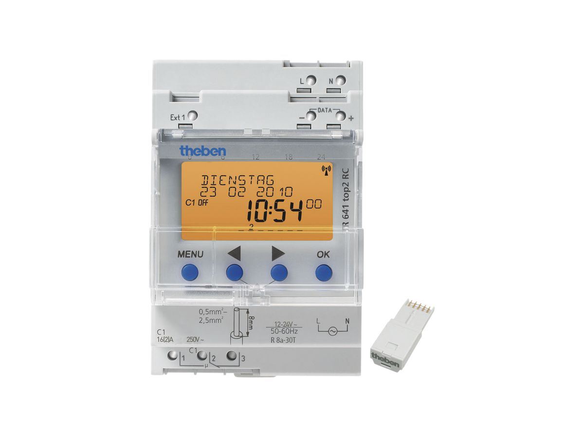 REG-Schaltuhr digital Theben TR 641 top2 RC 24V