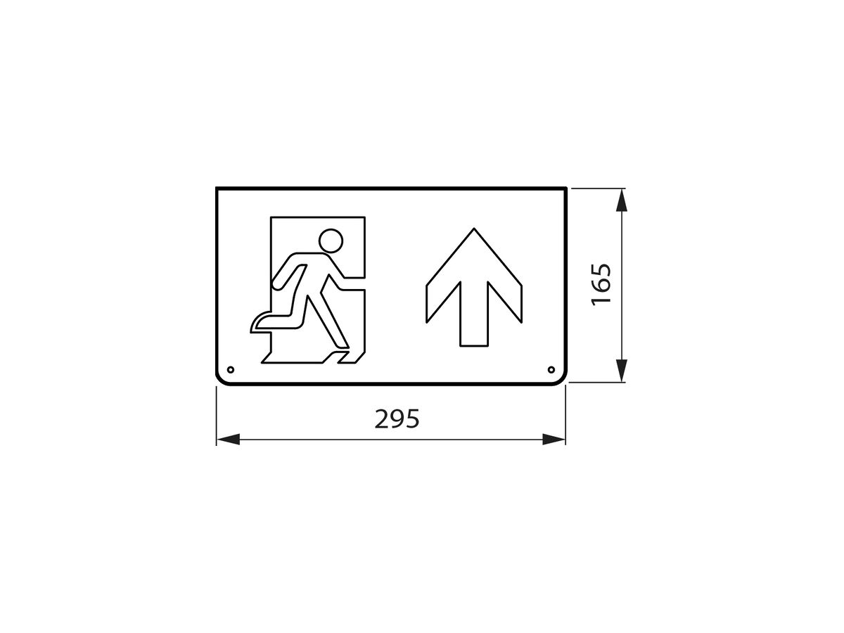 Piktogramm Philips EM159Z Ausgang nach unten Doppelseitig 270×163mm