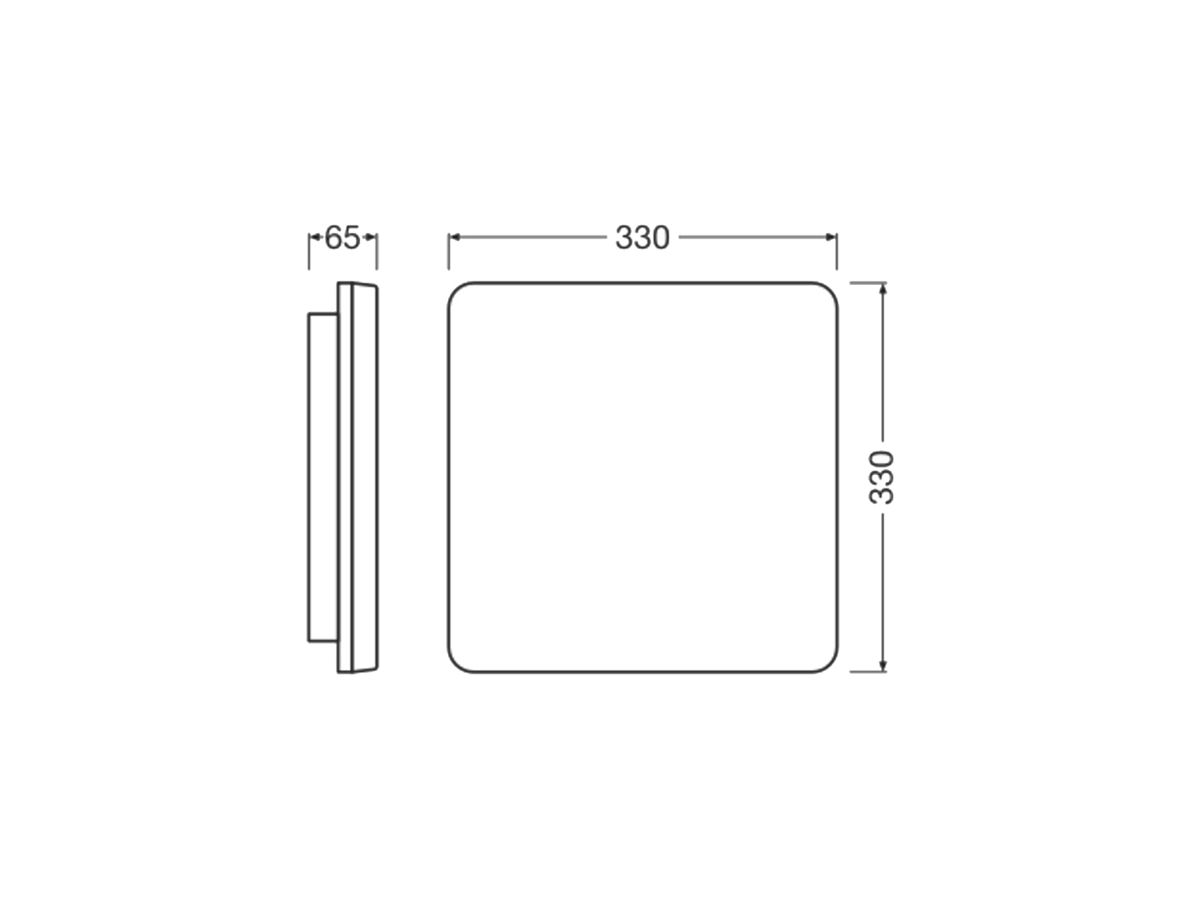 LED-Deckenleuchte LEDVANCE SURFACE FLAT SQ 19W 2660lm 830/840 IP54 weiss