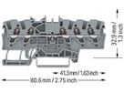 Durchgangs-Reihenklemme WAGO TOPJOB S 1.5mm² 18A 800V 1Etg×5P Ex grau