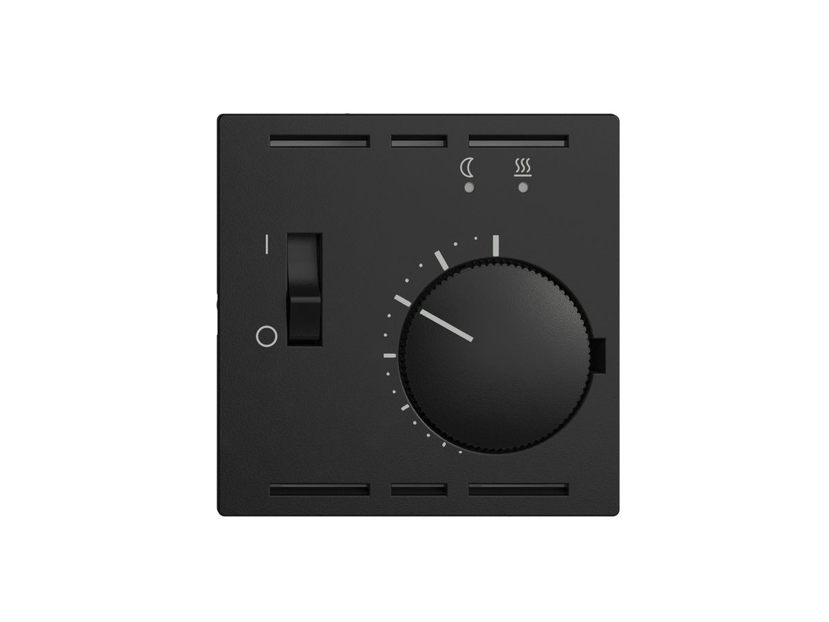 Frontset EDIZIOdue schwarz, 60×60mm für Raumthermost. mit Fühler