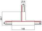 T-Einspeiser Sylvania OneTrack 3 Phasen DALI schwarz links innen