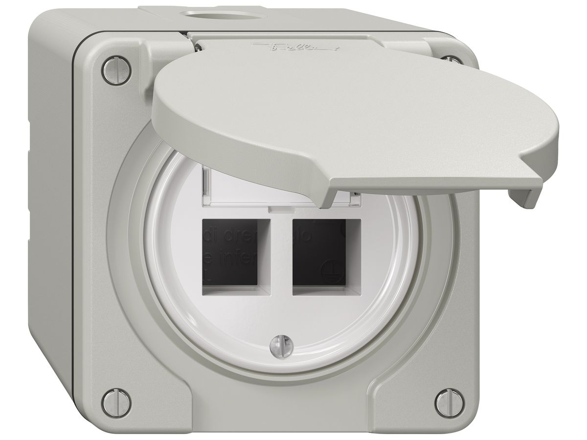 AP-Montageset NEVO Keystone SNAPFIX® für 2 Buchsen 87×87mm lgu