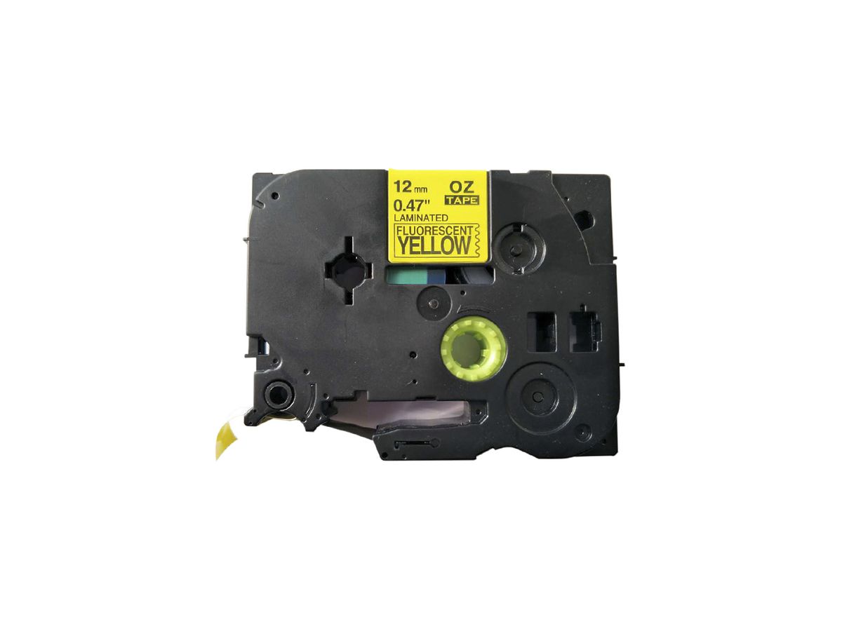 Schriftbandkassette kompatibel zu OZE-C31, 12mm×8m, gelb-schwarz