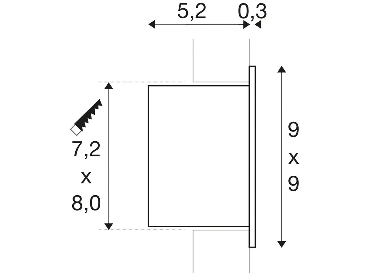 EB-LED-Decken-/Wandleuchte SLV FRAME BASIC 3W 140lm 2700K 90×90×55mm weiss