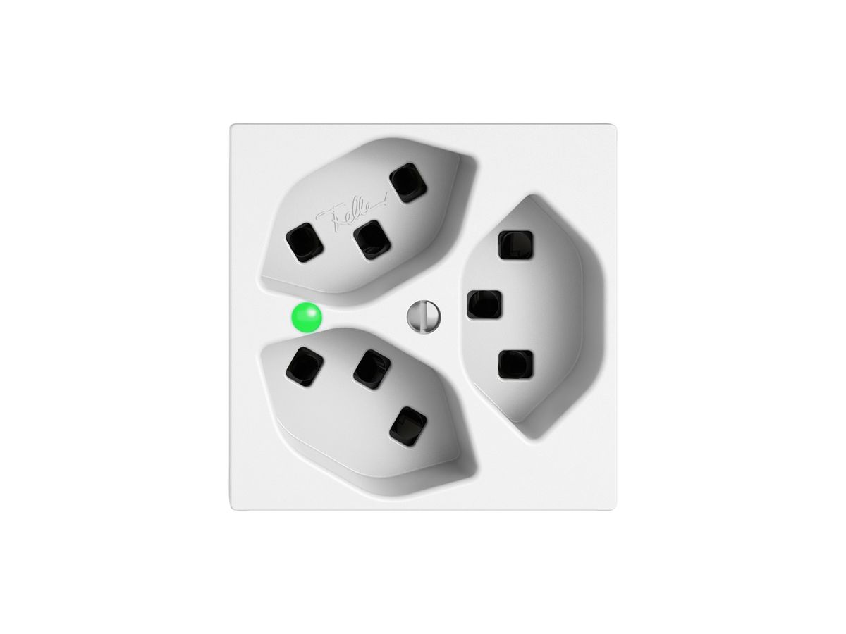 Steckdose EDIZIO.liv Typ 23 16A 250V 60×60mm weiss