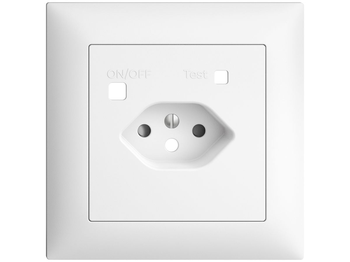 Frontset EDIZIOdue zu FI-Steckdose FMI, T13, shutter, weiss