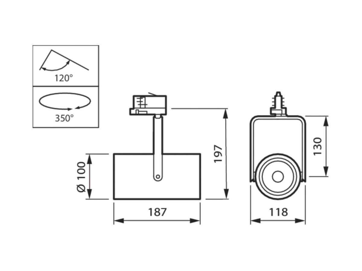 LED-Spot Philips ST321T H für Schiene, 31.5W, 930, 2600lm, 24° weiss