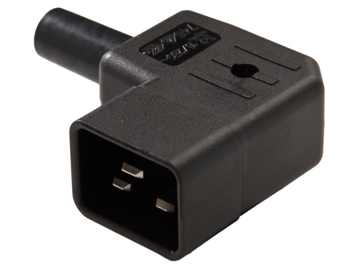 Apparatestecker Typ C20 ELBRO nach rechts 16A schwarz