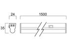 LED-Lichtleiste Sylvania SYLPIPE Schalter 19W 2200lm 4000K 1500mm weiss