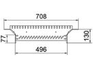 T-Abgang BET RAA 110×500mm Edelstahl A2 blank
