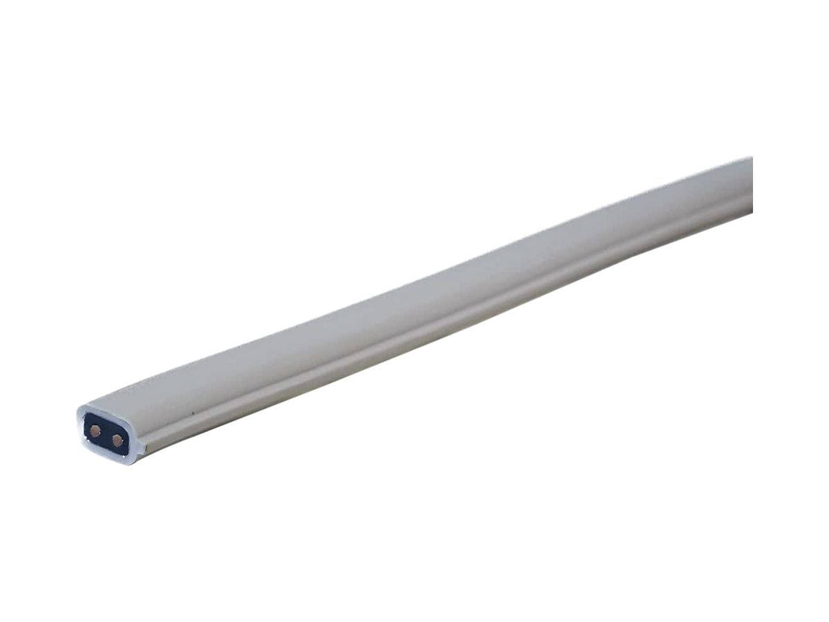 Flachkabel Woertz Data 2×1.5 mm² halogenfrei grau mit schwarzem Streifen Dca