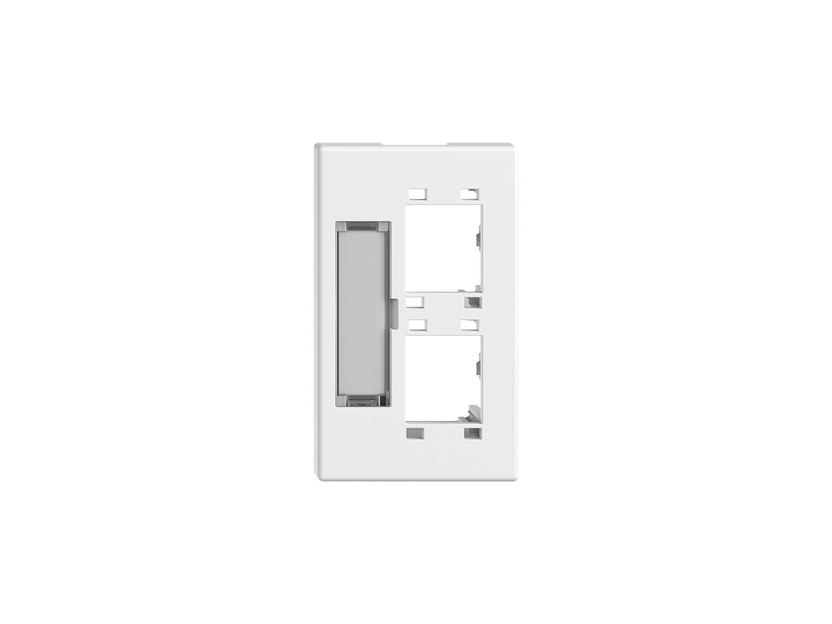 EB-Montageset Feller FLF 3/5, für 2×RJ45 freenet, Auslass gerade, weiss