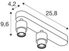 Spot SLV PURI 2.0 Basic CW GU10 2×6W DIM 258×42×96mm schwarz