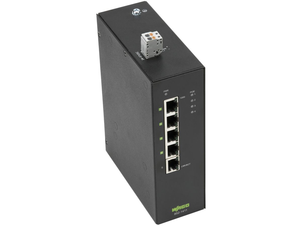 Switch WAGO Eco Switch Industrial 5×1000BASE-T, 2×SFP-1000BASE-SX/LX, mit PoE