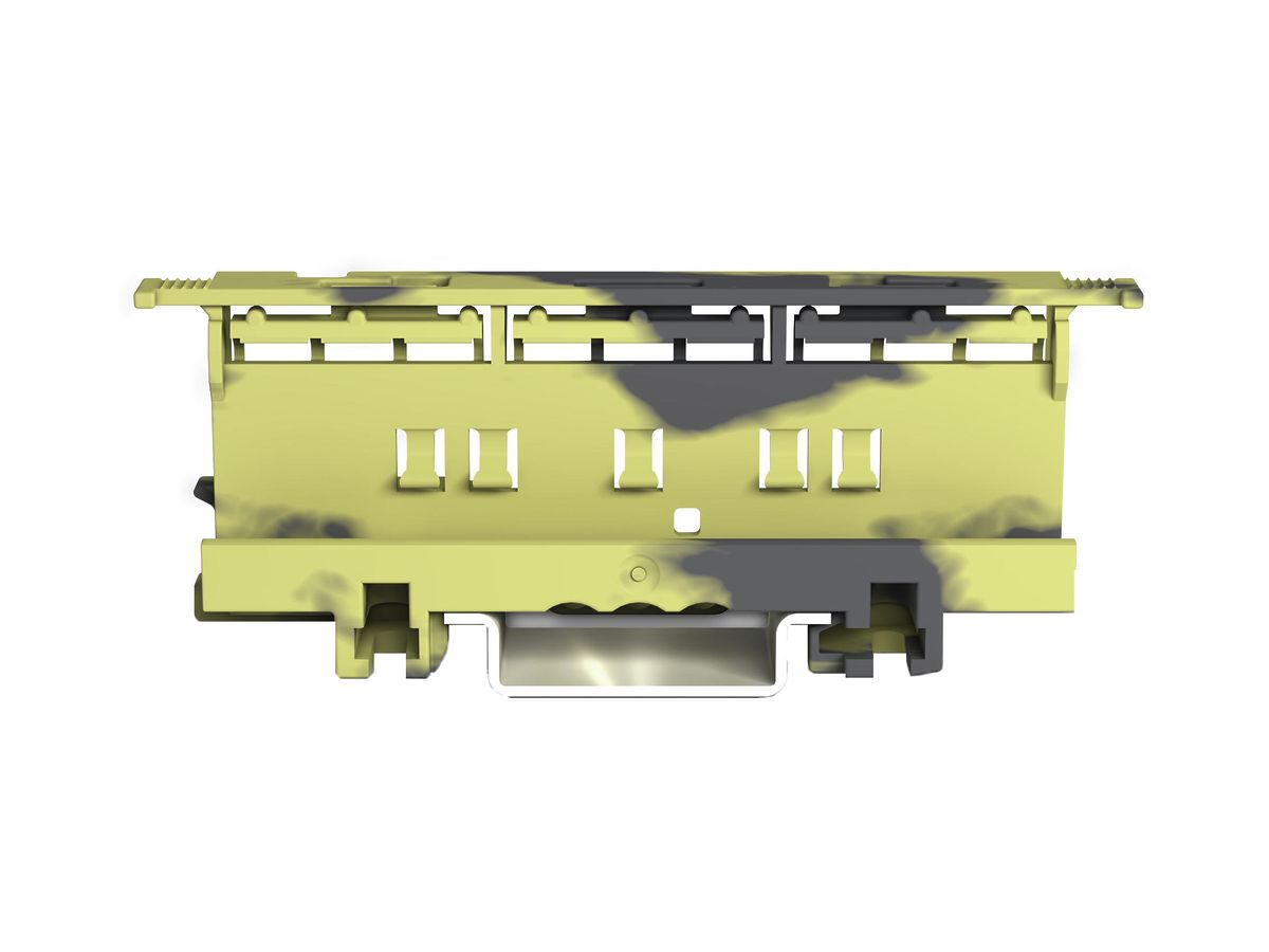 Befestigungsadapter WAGO COMPACT 221, 6mm², auf TH-35, 19.3mm, grau/gelb