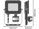 LED-Strahler FLOODLIGHT COMPACT SENSOR SYM 20W 830 1800lm IP65 schwarz