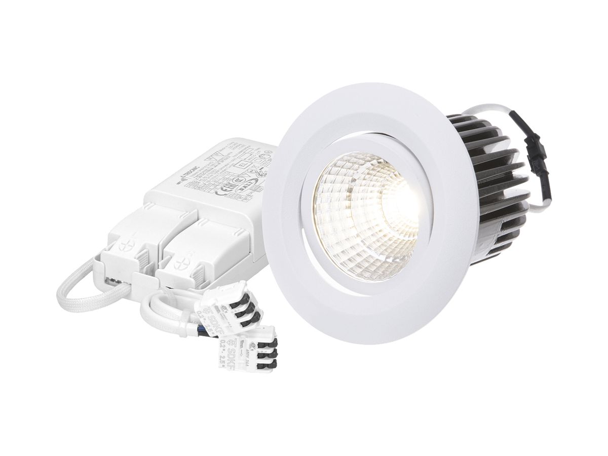 EB-LED-Spot MH MOVE 10.5W 960lm 3000K IP44 MB DIM DALI Ø68mm weiss