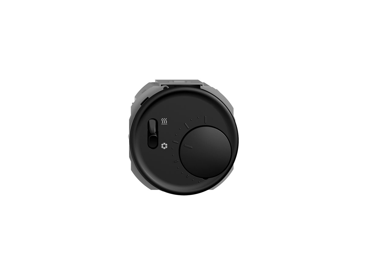 UP-Thermostat STANDARDdue, Schalter Heizen/Kühlen, Tiefe 33mm, Ø60mm, schwarz