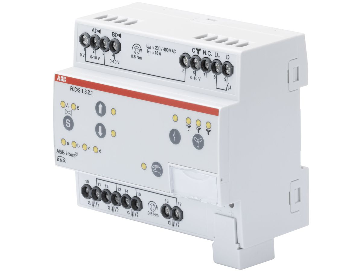 REG-Fan Coil Controller ABB FCC/S 1.3.2.1 KNX, 2/4-Rohr, bedienbar