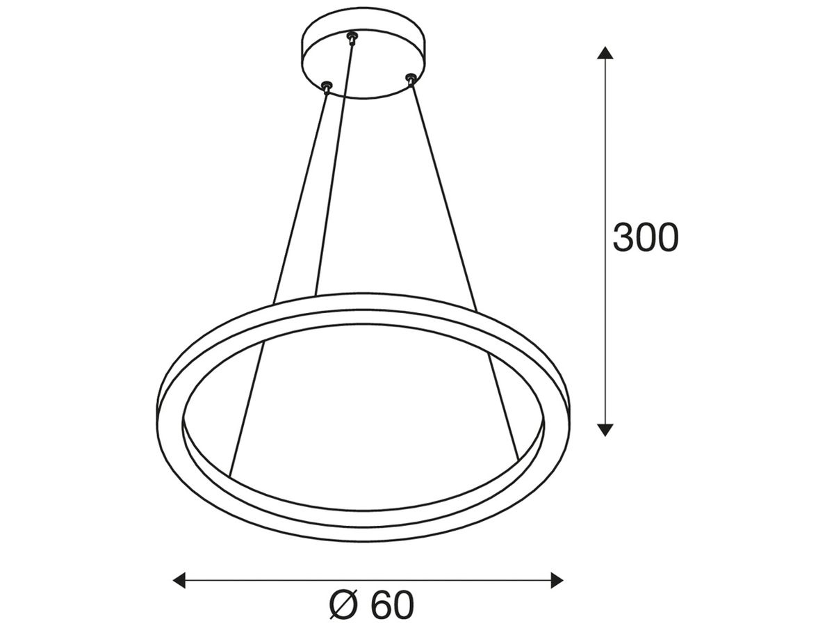 LED-Pendelleuchte SLV ONE 60 DALI 25W 1500lm 3000/4000K Ø600×30mm weiss