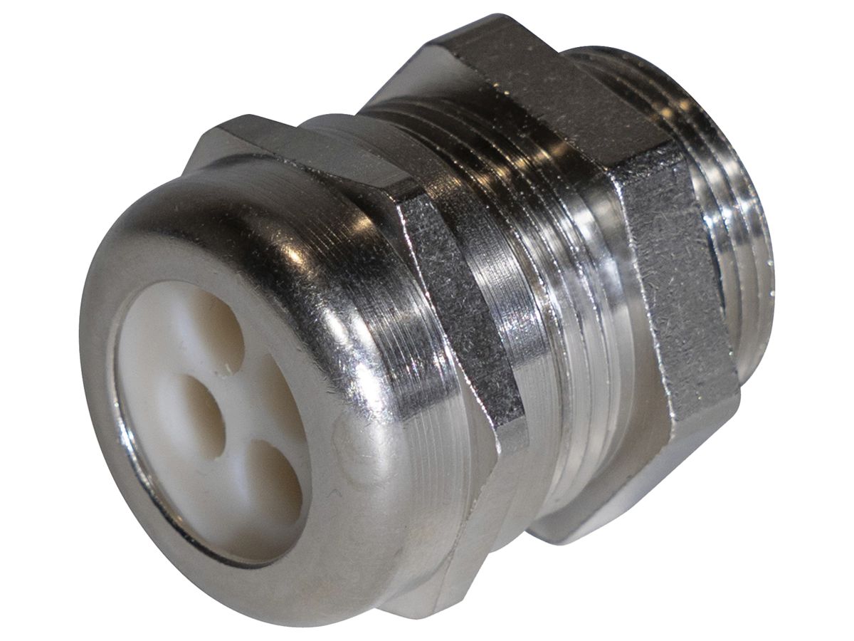 Kabelverschraubung WADI Multi, M20 für 4 Kabel Ø2.5…3.5mm 7mm Me vernickelt IP68