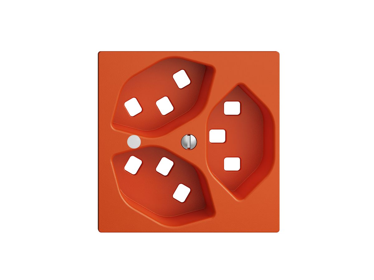 Frontset EDIZIOdue orange 60×60mm 3×T23 mit Linse