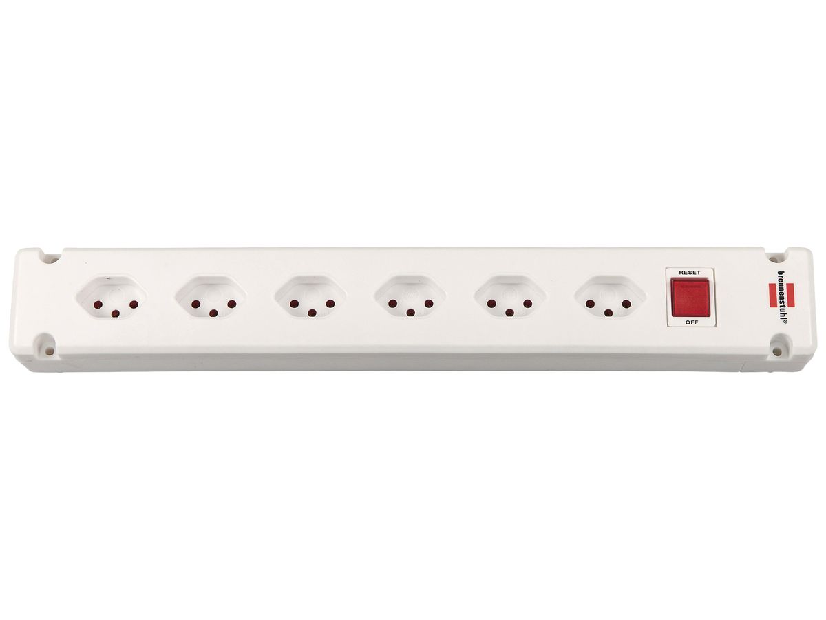 Steckdosenleiste Bremounta Schalter 6×T13 90° ohne Kabel ws