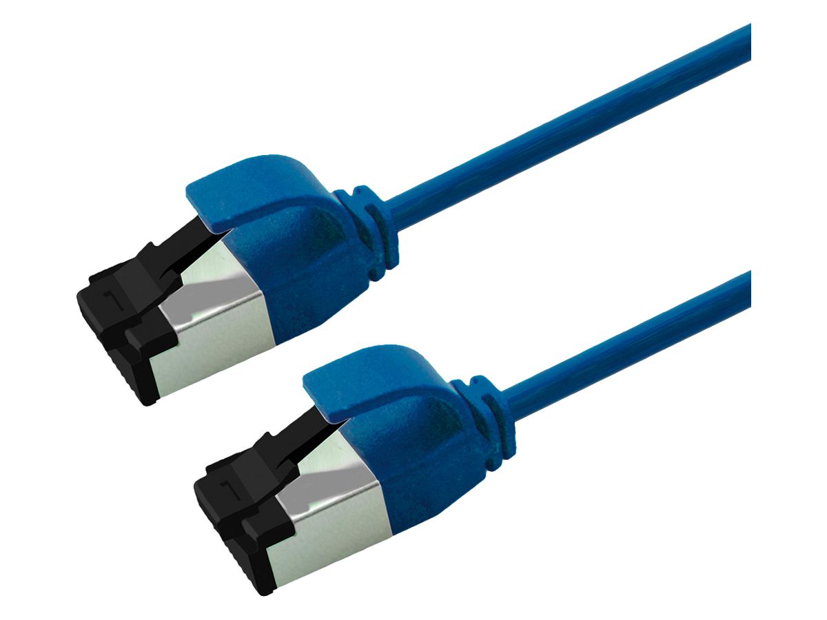 Patchkabel RJ45 ROLINE CAT8.1 U/FTP AWG32 1:1 LSZH blau 0.15m