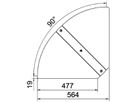 Deckel BET RBD W zu Bogen verstellbar 500mm Stahl bandverzinkt Zink-Aluminium