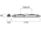 LED-Feuchtraumleuchte Sylvania Resisto GRP 44W 4200…7000lm 4000K IP66 1174mm gu