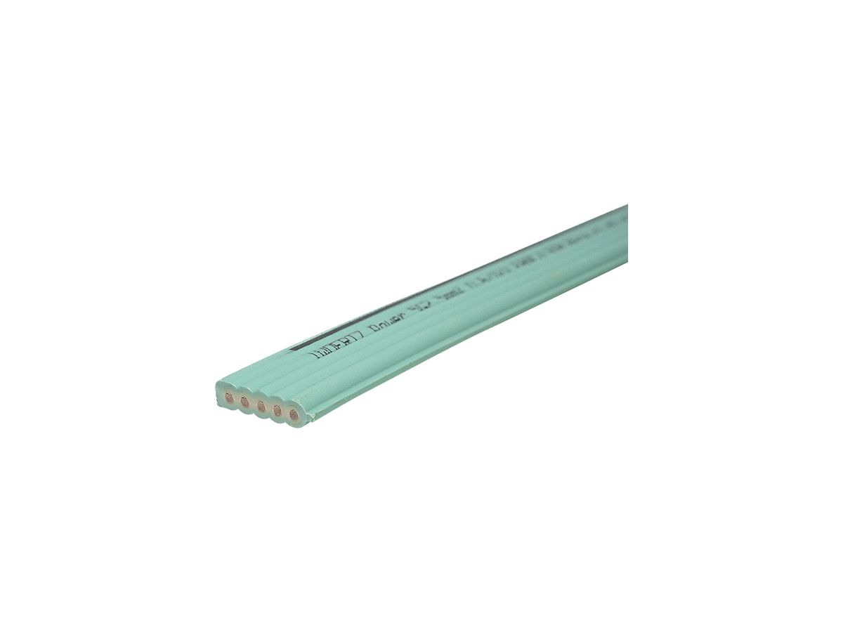 Flachkabel Woertz Power 5×2.5mm² halogenfrei grün mit schwarzem Streifen B2ca