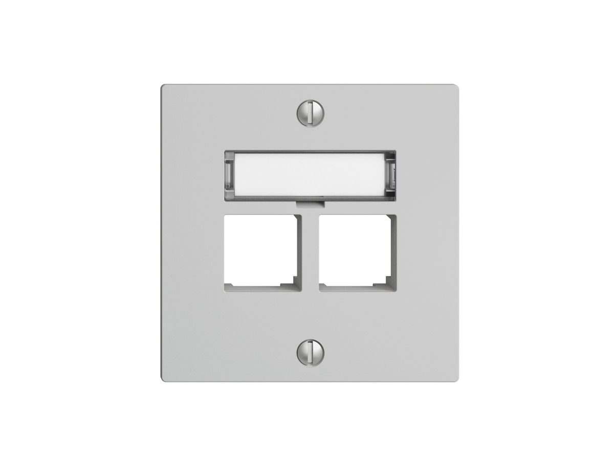 Montageset S-One EDIZIOdue F für 2×RJ45 gerade, hellgrau