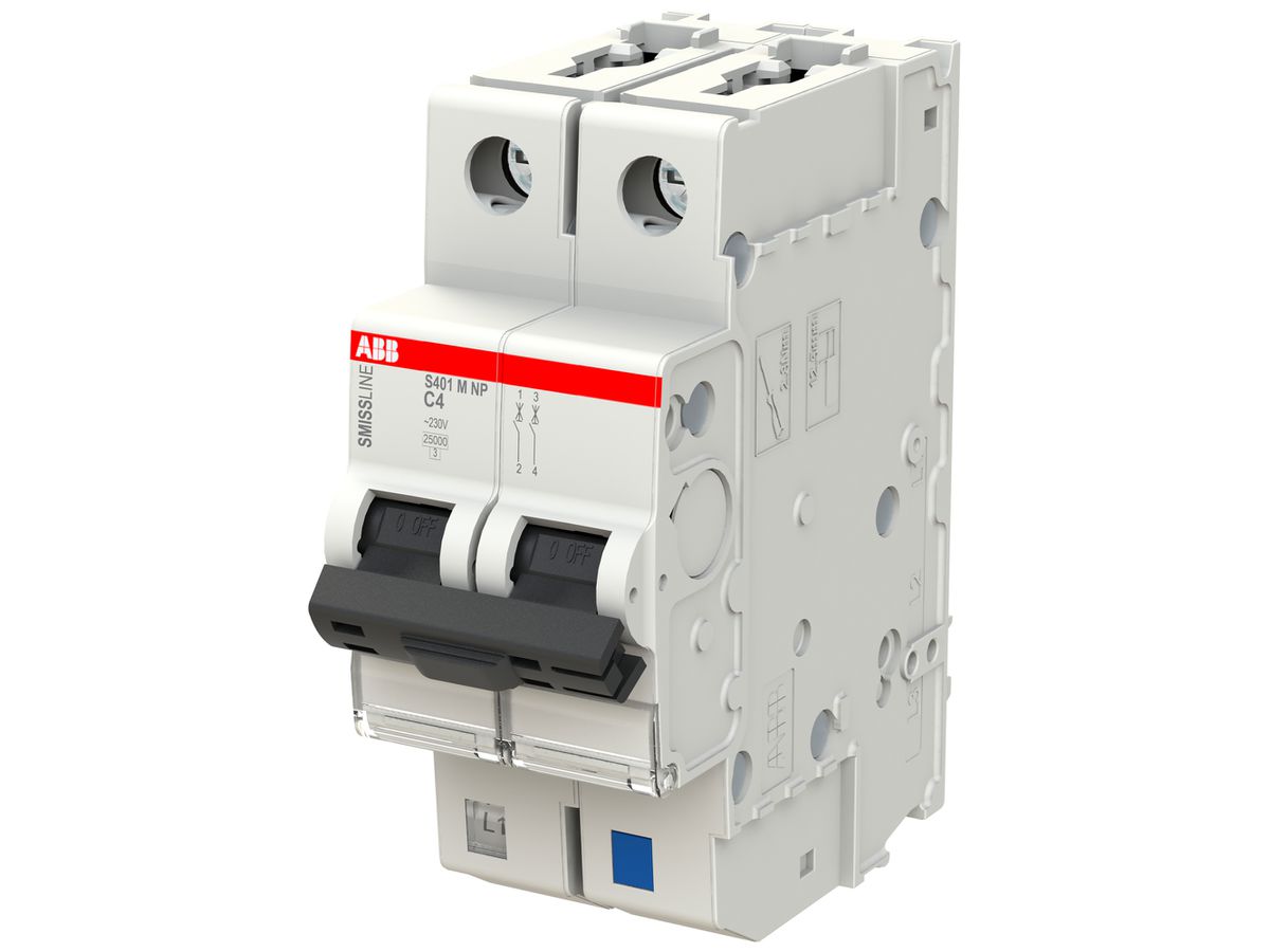 Leitungsschutzschalter SMISSLINE TP S 2×4A C 10kA NP