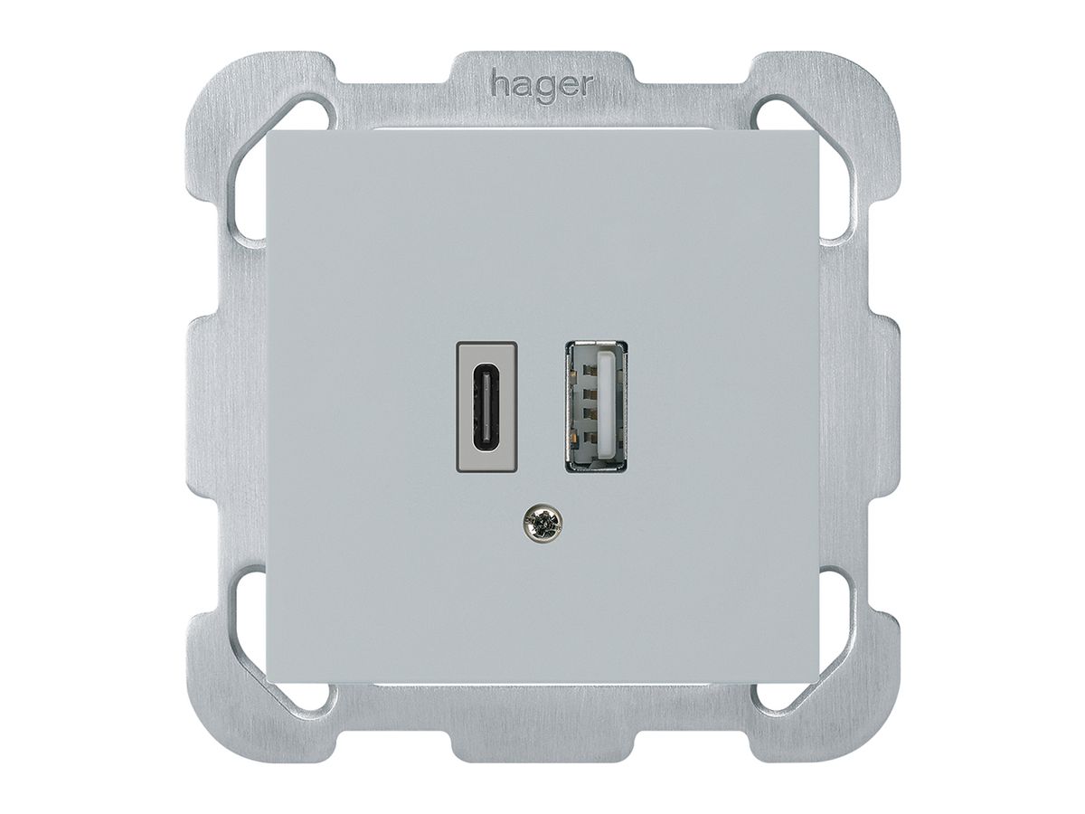 UP-USB-Ladesteckdose kallysto 18W PD 1×Typ A 1×Typ C m.Befestigungsplatte hgu