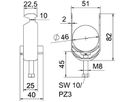 Schnellverleger BET 2056 H-Fuss Kunststoff 40…46mm 1×Kabel A2 1.4301