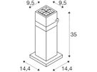 LED-Wegeleuchte SLV S-CUBE 35 15W 1000lm 2700/3000K IP65 144×144×350 anthrazit