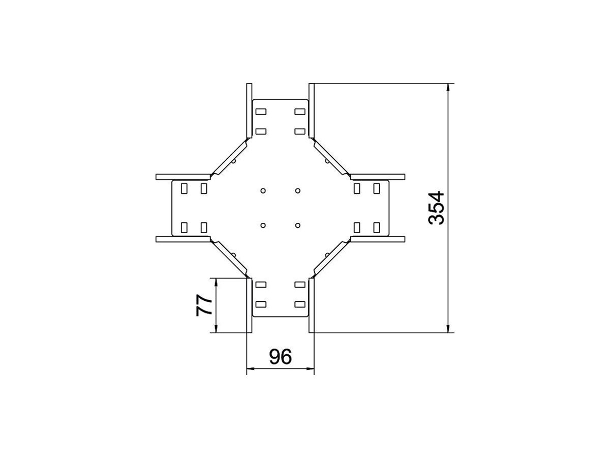 Kreuzstück BET RK 60×100mm Edelstahl A2 blank