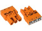 Steckerteil WAGO 3L 2×0.5…4mm² orange