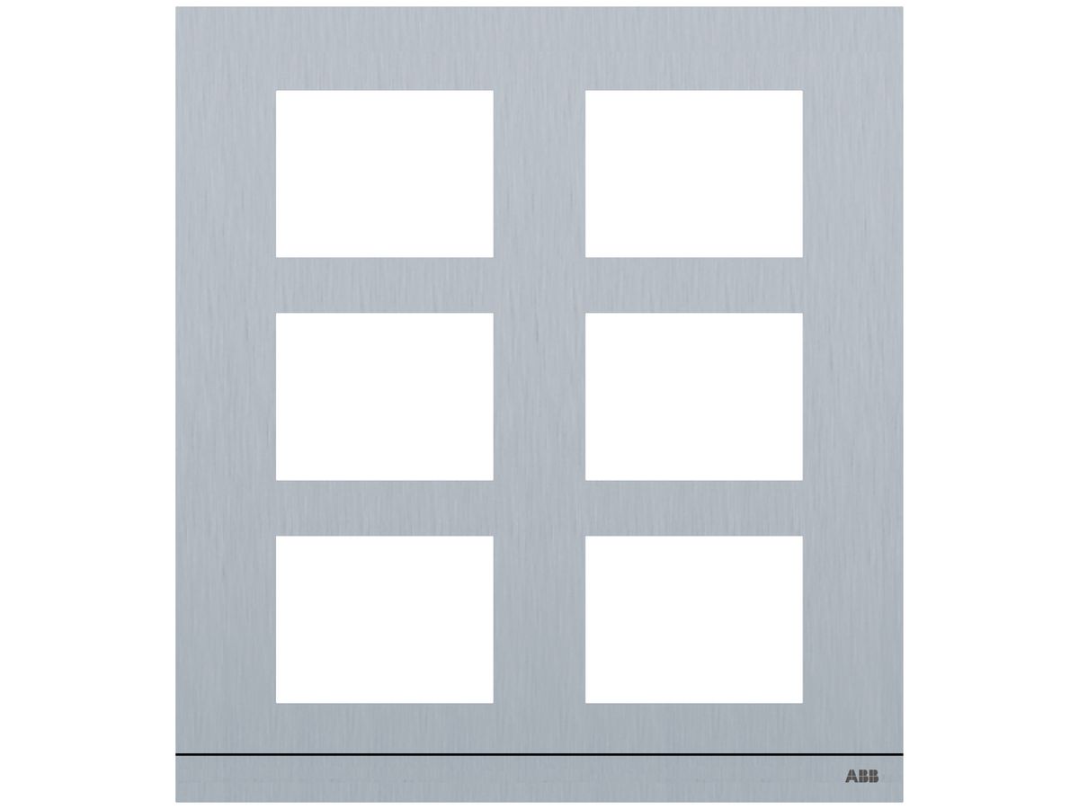 Abdeckrahmen Audio ABB-Welcome, für 2/3 (6 Module), Al gebürstet