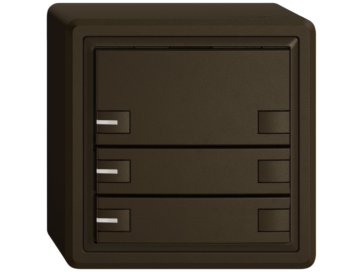 AP-KNX-Taster RGB EDIZIO.liv SNAPFIX® Temperaturfüh.RGB-LED 3×T 2-Tbed.br
