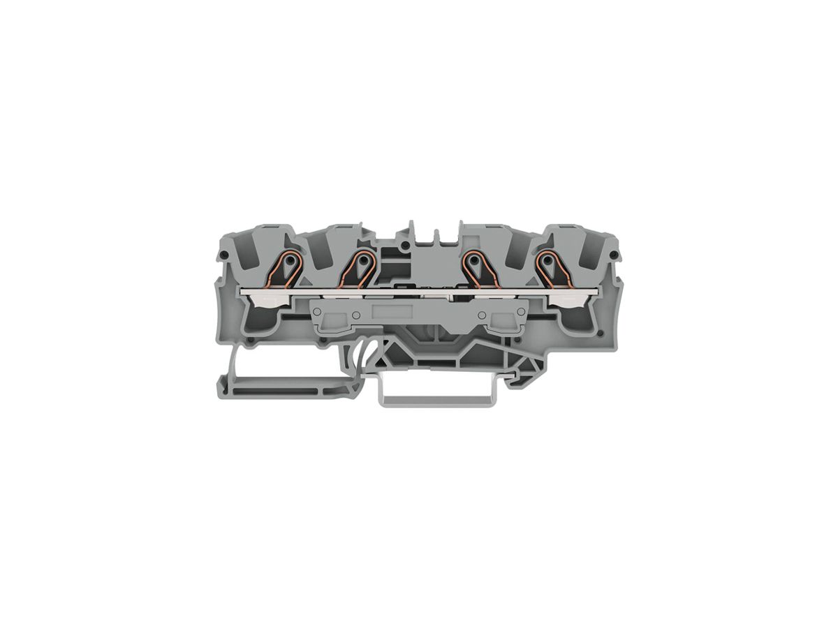 Durchgangs-Reihenklemme WAGO TOPJOB S 6mm² 41A 800V Push-in 4×1 TH35 schwarz
